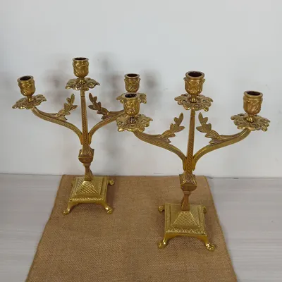 Bougeoirs & chandeliers en laiton de 31.5 cm 